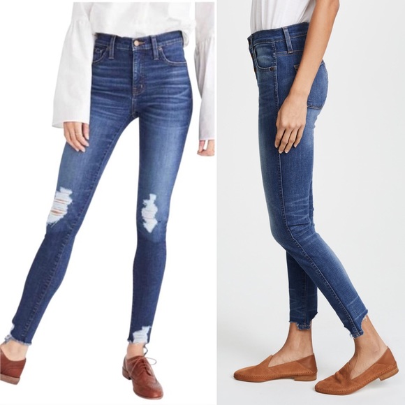 Madewell Denim - Madewell High Rise Chewed Hem Distressed Jeans